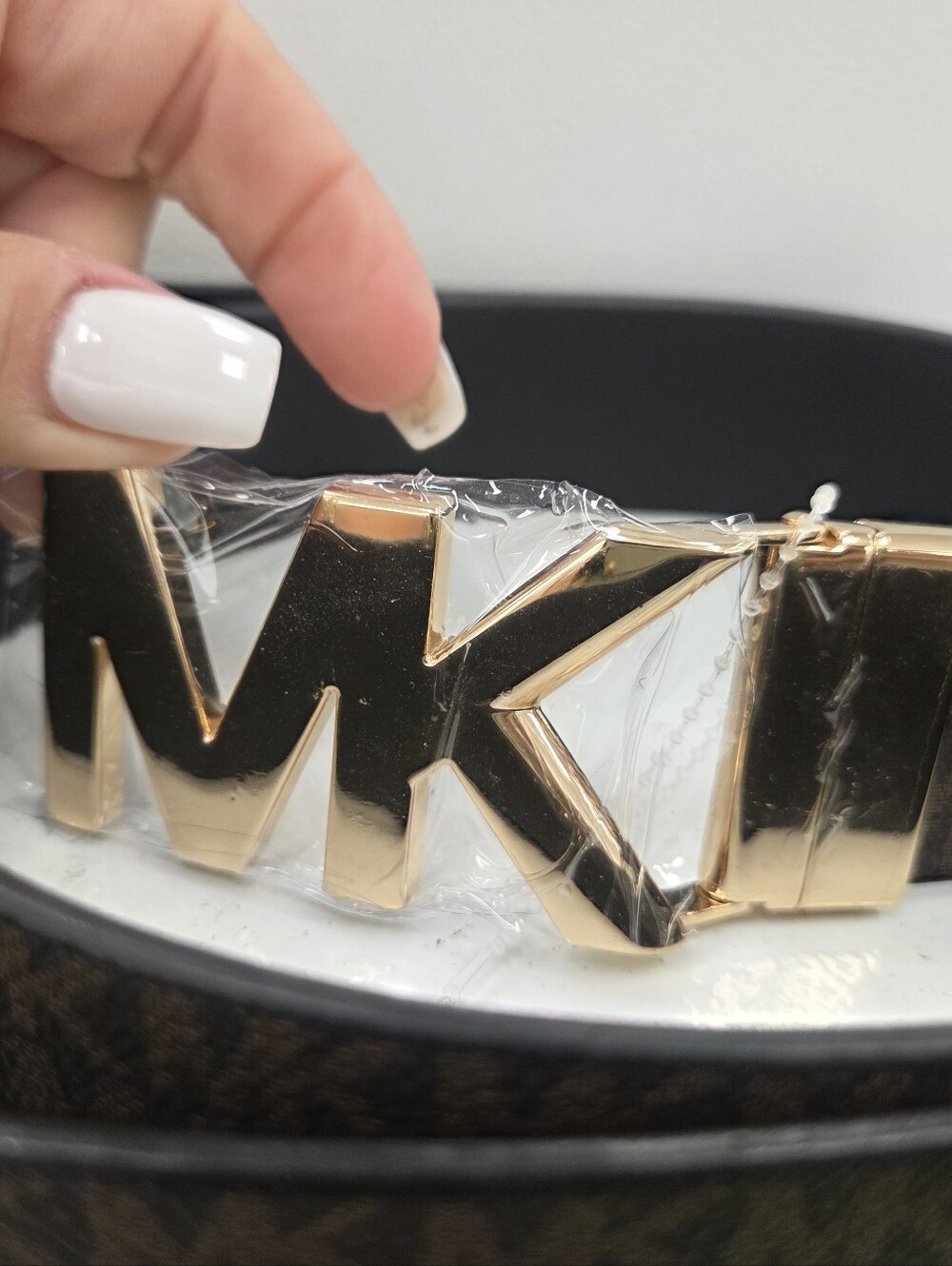 Michael Kors Reversible Monogram  Logo Belt& Black